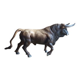 DEQUBE Toro Bravo Castaño Trotando Réplica Animal Pintada a Mano con Detalles para Colección +3 Años
