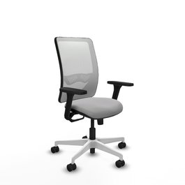 PIQUERAS Y CRESPO Silla de oficina Zulema con mecanismo Sincro, Gris claro y Blanco