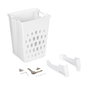 Emuca Cesto de lavandería con sistema de puerta abatible Laundry, módulo 450mm, Plástico y Acero, Blanco