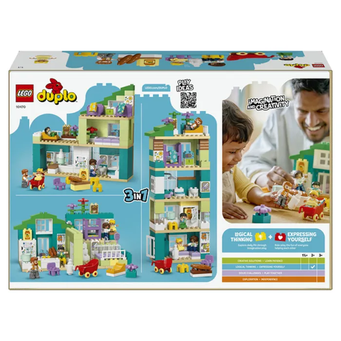 Lego DUPLO 10470 Casa Familiar Moderna 3 en 1, Juguete de Construcción para Niños y Niñas a Partir de 2 Años