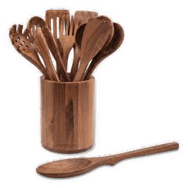 Cecotec Nature Set de 12 piezas de utensilios de madera de acacia