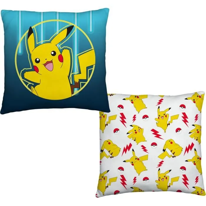 Pokemon Funda Nórdica 140 x 200 cm Pikachu + Funda Almohada 63 x 63 cm + Cojín 30 x 30 cm + Antifaz para Dormir