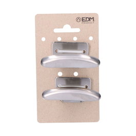 Edm Colgador de acero inoxidable Cromado, 2 uds