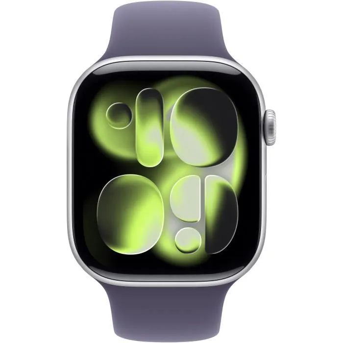 Apple MFCR4ZRA Apple Watch Series 11 GPS + Cellular 46 mm Caja de Aluminio Plateado Correa Deportiva Púrpura Niebla M/L