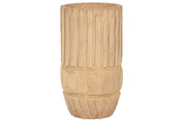 DKD Home Decor Macetero Natural Madera Paulownia 28 x 28 x 50 cm