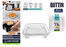 Inde Rejilla para Freidora de Aire Apilable, Cuadrada, 20 cm - Ideal para Cocinar y Horneado (12 Unidades)