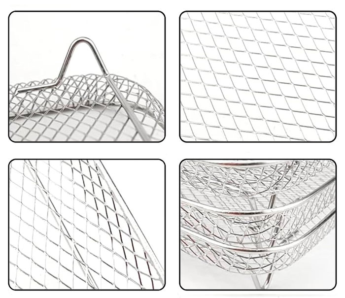 Inde Rejilla para Freidora de Aire Apilable, Cuadrada, 20 cm - Ideal para Cocinar y Horneado (12 Unidades) Inde Rejilla para Freidora de Aire Apilable, Cuadrada, 20 cm - Ideal para Cocinar y Horneado (12 Unidades)