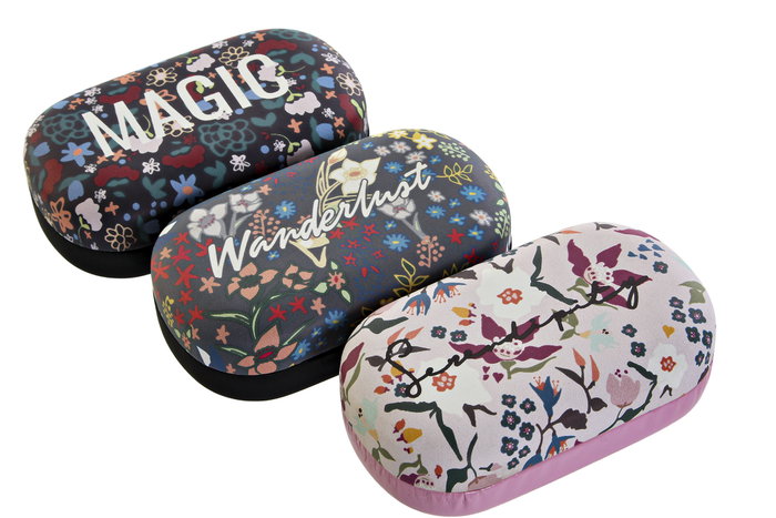 DKD Home Decor Estuche de Lentes de Contacto PU Metal Surtido de 3 Colores