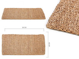 Giftdecor Alfombra Rectangular 90 x 60 cm de Alga Marina Marrón (Set de 10)