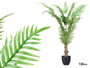 Ibergarden Planta Artificial Areca 120 cm con Maceta 16x16x14.5 cm Verde Plástico (Set de 4)