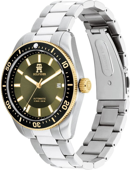 Tommy Hilfiger 1792155 con esfera verde y correa de acero gris Tommy Hilfiger 1792155 con esfera verde y correa de acero gris