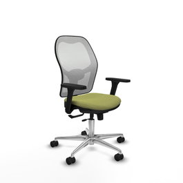 PIQUERAS Y CRESPO Silla de oficina Jorquera Verde oliva/Blanco con mecanismo Sincro/Traslack