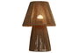 DKD Home Decor Lámpara Sobremesa Marrón Fibra Metal 28 x 46 x 28 cm