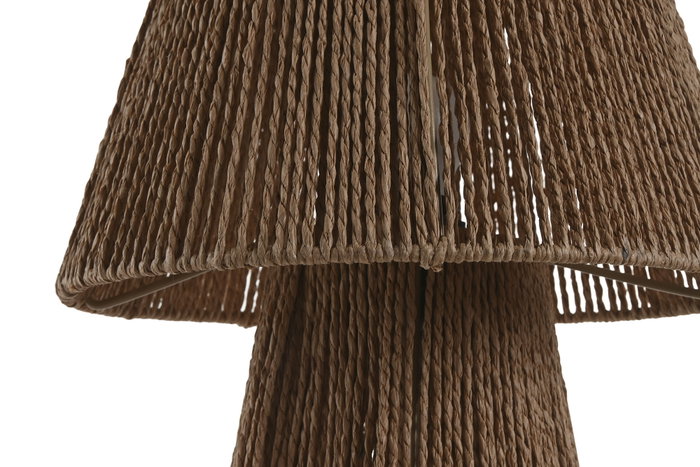 DKD Home Decor Lámpara Sobremesa Marrón Fibra Metal 28 x 46 x 28 cm