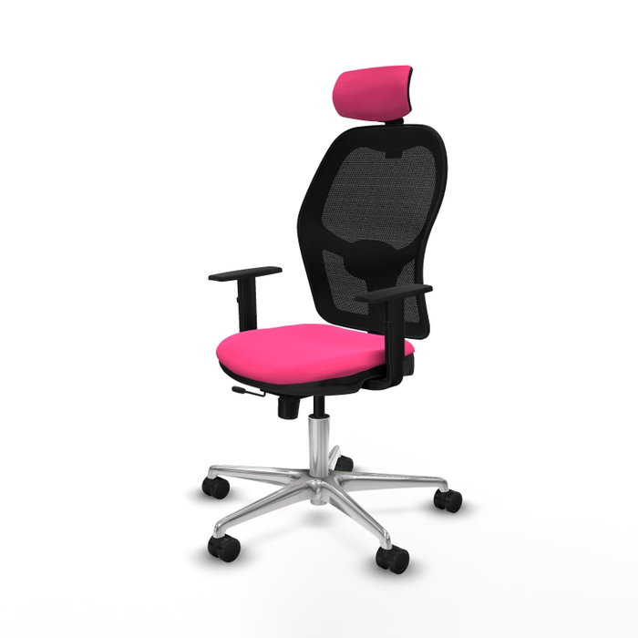 PIQUERAS Y CRESPO Silla de oficina Jorquera Rosa y Negro con mecanismo Sincro/Traslack PIQUERAS Y CRESPO Silla de oficina Jorquera Rosa y Negro con mecanismo Sincro/Traslack
