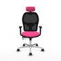 PIQUERAS Y CRESPO Silla de oficina Jorquera Rosa y Negro con mecanismo Sincro/Traslack