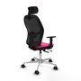 PIQUERAS Y CRESPO Silla de oficina Jorquera Rosa y Negro con mecanismo Sincro/Traslack