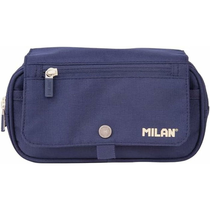 Milan Portatodo 1918 con 4 Cremalleras y Solapa Azul Marino