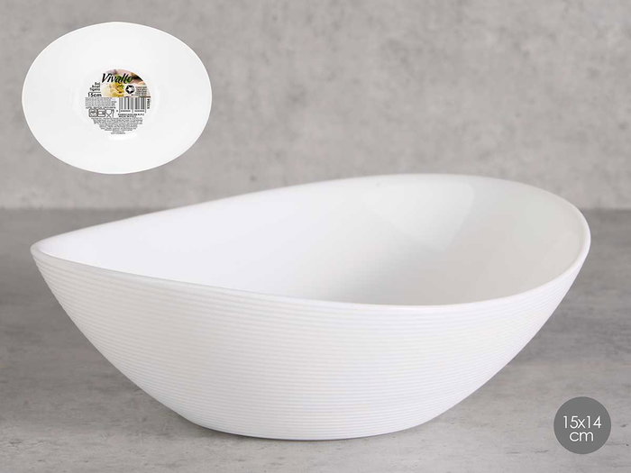 Vivalto Bol Ovalado Opal, Blanco, 15x14x5 cm (Set de 48) Vivalto Bol Ovalado Opal, Blanco, 15x14x5 cm (Set de 48)