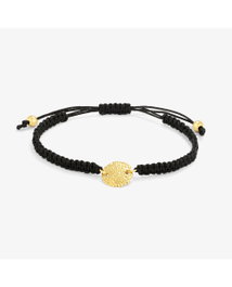 Radiant Pulsera Cordon solida Gold DOTS Negra