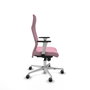 PIQUERAS Y CRESPO Sillón Albacete con mecanismo Sincro, Tela Rosa, Base Aluminio