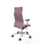 PIQUERAS Y CRESPO Sillón Albacete con mecanismo Sincro, Tela Rosa, Base Aluminio