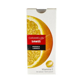 SAWES Caramelos Balsámicos Sin Azúcar Sabor Naranja con Vitamina C 22Gr