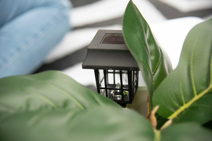 Ibergarden Baliza Solar Plástico Cuadrada Negra 6x26x6 cm (Set de 24)