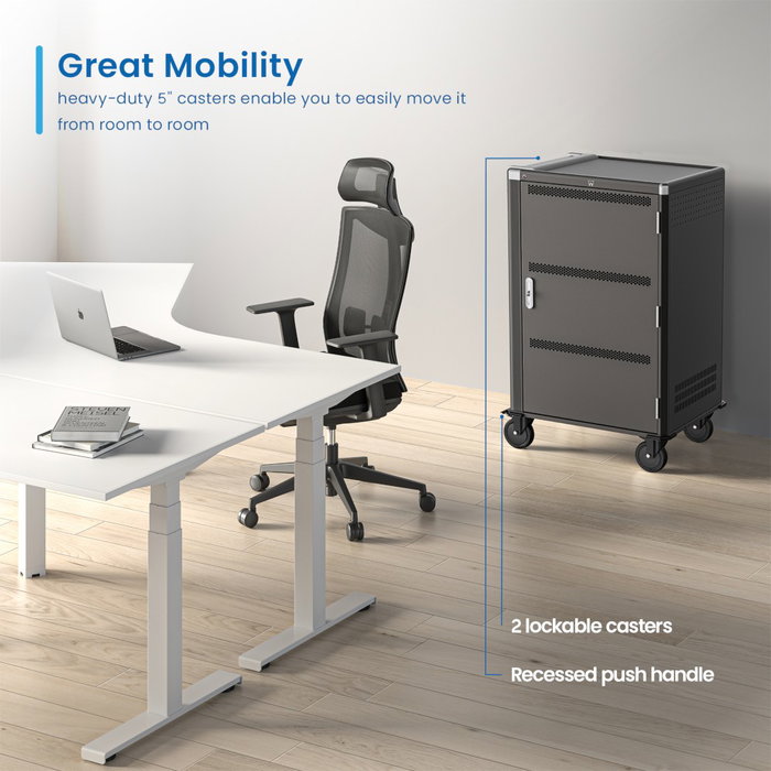 Ewent EW1701 Carro de Carga para 36 Dispositivos hasta 15,6 pulgadas, Negro, Gris Ewent EW1701 Carro de Carga para 36 Dispositivos hasta 15,6 pulgadas, Negro, Gris