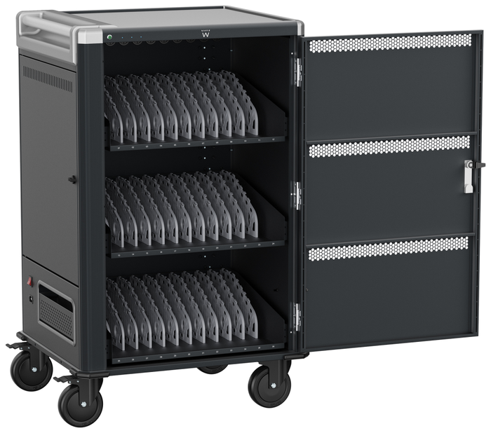 Ewent EW1701 Carro de Carga para 36 Dispositivos hasta 15.6 pulgadas, Negro, Gris