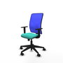 PIQUERAS Y CRESPO Silla de oficina Motilla con Mecanismo Sincro, Turquesa y Azul