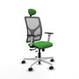 PIQUERAS Y CRESPO Silla de oficina Motilla con mecanismo Sincro/Traslack Verde y Gris