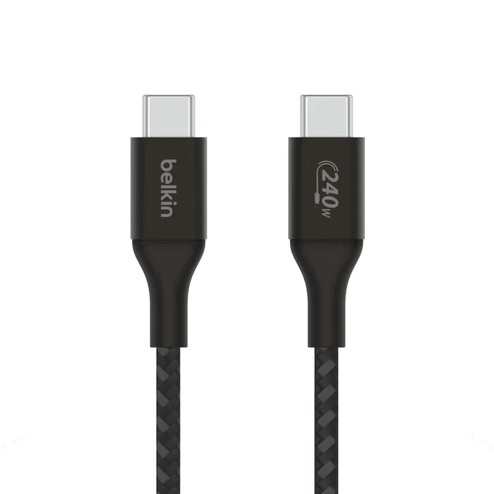 Belkin CAB015bt2MBK Cable USB-C a USB-C 2.0, 2 m, Carga Rápida, Power Delivery 240 W, Negro