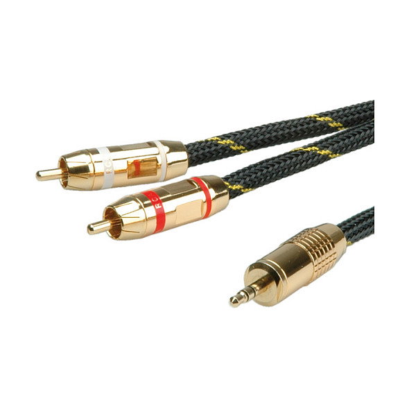 ROLINE GOLD Cable de Audio 3,5 mm Estéreo a 2 x RCA de 2,5 m ROLINE GOLD Cable de Audio 3,5 mm Estéreo a 2 x RCA de 2,5 m