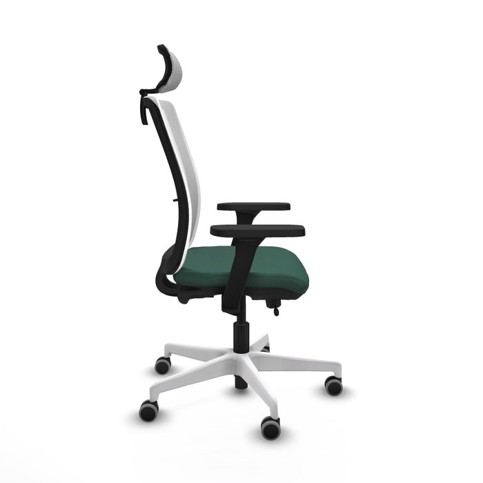 PIQUERAS Y CRESPO Silla de oficina Haches con mecanismo Sincro/Traslack, Verde botella y Blanco PIQUERAS Y CRESPO Silla de oficina Haches con mecanismo Sincro/Traslack, Verde botella y Blanco