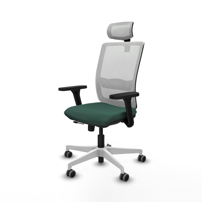 PIQUERAS Y CRESPO Silla de oficina Haches con mecanismo Sincro/Traslack, Verde botella y Blanco PIQUERAS Y CRESPO Silla de oficina Haches con mecanismo Sincro/Traslack, Verde botella y Blanco