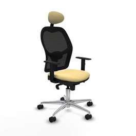 PIQUERAS Y CRESPO Silla de oficina Jorquera con mecanismo Sincro, Crema/Negro
