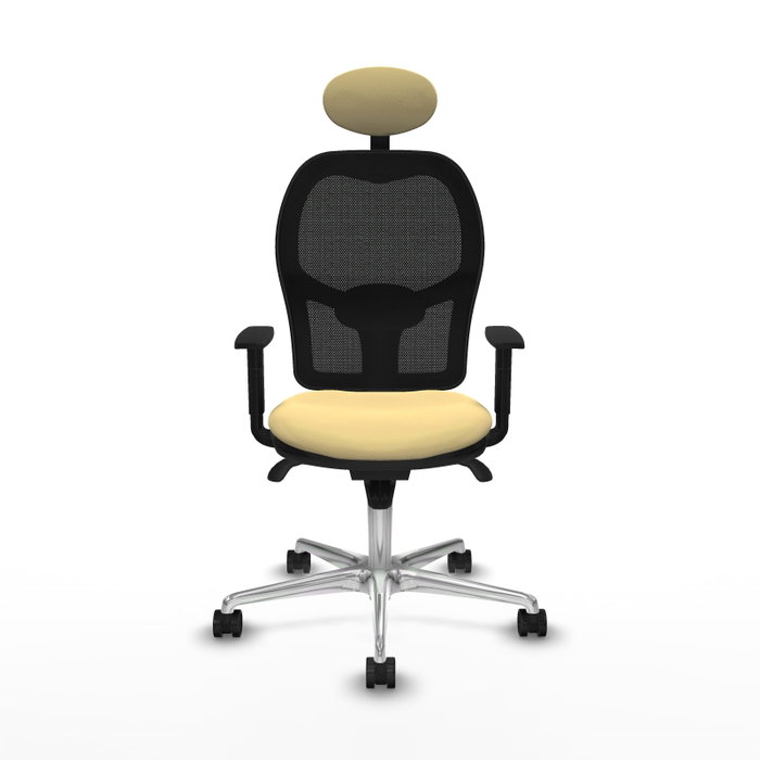 PIQUERAS Y CRESPO Silla de oficina Jorquera con mecanismo Sincro, Crema/Negro PIQUERAS Y CRESPO Silla de oficina Jorquera con mecanismo Sincro, Crema/Negro