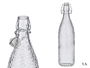 Vivalto Botella Relieve Puntos 1,1L Vidrio y Plástico Transparente 8.5x32x8.5 cm (Set de 12)