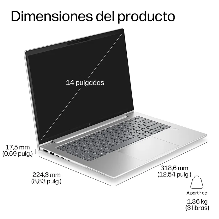 HP EliteBook 6 G2i 14 con Intel Core 5 320, 16GB RAM y 512GB SSD