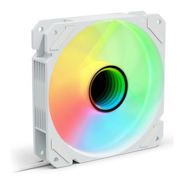 SHARKOON SHARK Mirror RGB PWM White Ventilador 120mm, Blanco con Iluminación LED PWM, para Carcasa de Ordenador, Flujo de Aire 99.52 m³/h