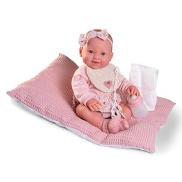 Muñecas Antonio Juan Muñeca Recién Nacida Mia que Hace Pipí - 50414 - Incluye Biberón, Pañal y Accesorios Rosa
