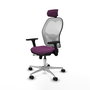 PIQUERAS Y CRESPO Silla de oficina Jorquera con mecanismo Sincro/Traslack, Morado y Blanco