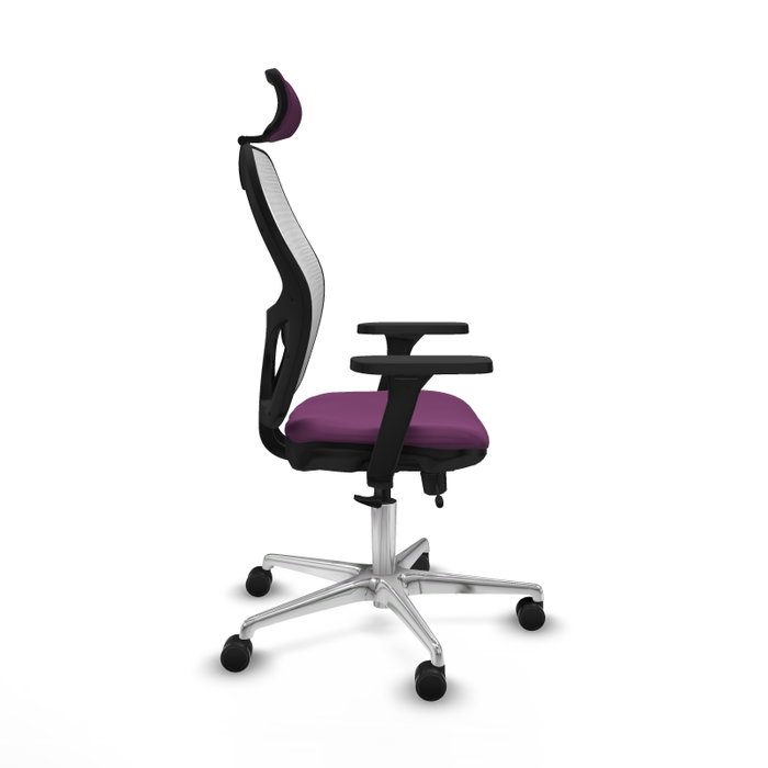 PIQUERAS Y CRESPO Silla de oficina Jorquera con mecanismo Sincro/Traslack, Morado y Blanco