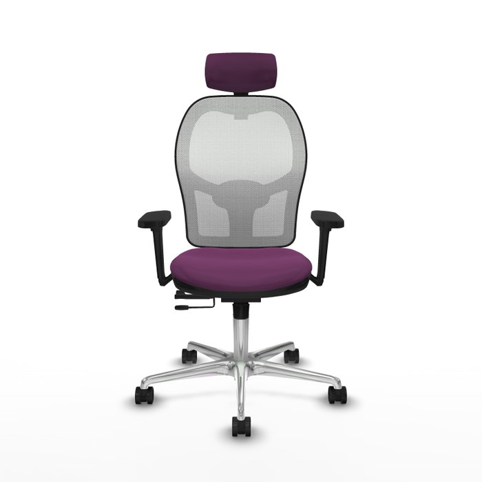 PIQUERAS Y CRESPO Silla de oficina Jorquera con mecanismo Sincro/Traslack, Morado y Blanco