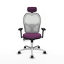 PIQUERAS Y CRESPO Silla de oficina Jorquera con mecanismo Sincro/Traslack, Morado y Blanco