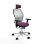 PIQUERAS Y CRESPO Silla de oficina Jorquera con mecanismo Sincro/Traslack, Morado y Blanco