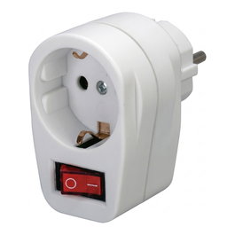 Brennenstuhl Adaptador de enchufe con 1 toma e interruptor blanco - 1508070