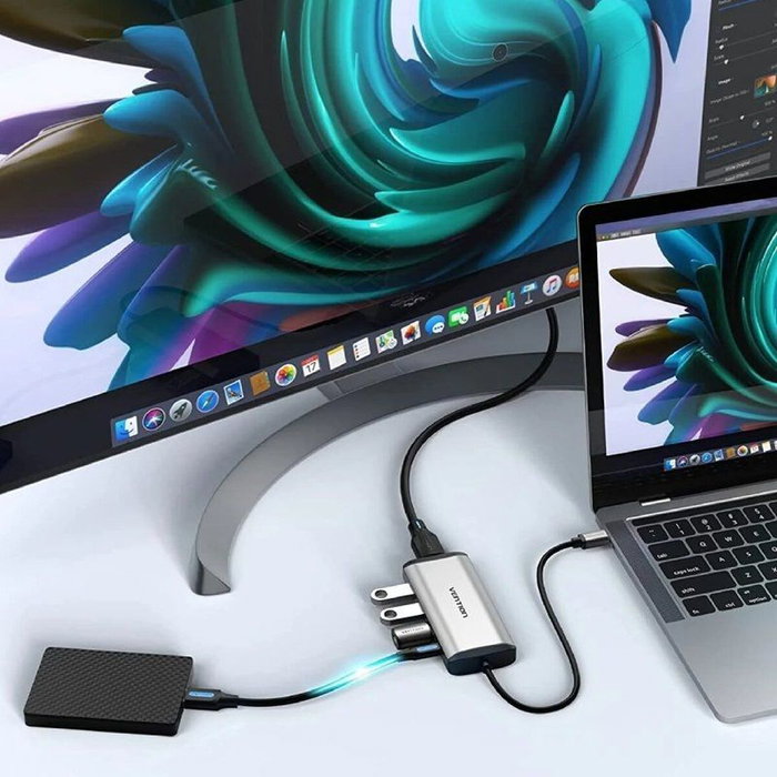 Vention Docking USB Tipo-C CNBHB 5 en 1 Gris