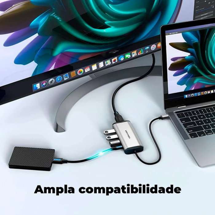 Vention Docking USB Tipo-C CNBHB 5 en 1 Gris